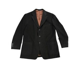 Samuelsohn Zealander Wool Blazer Brown Ribbed Sport Coat Men's 43R